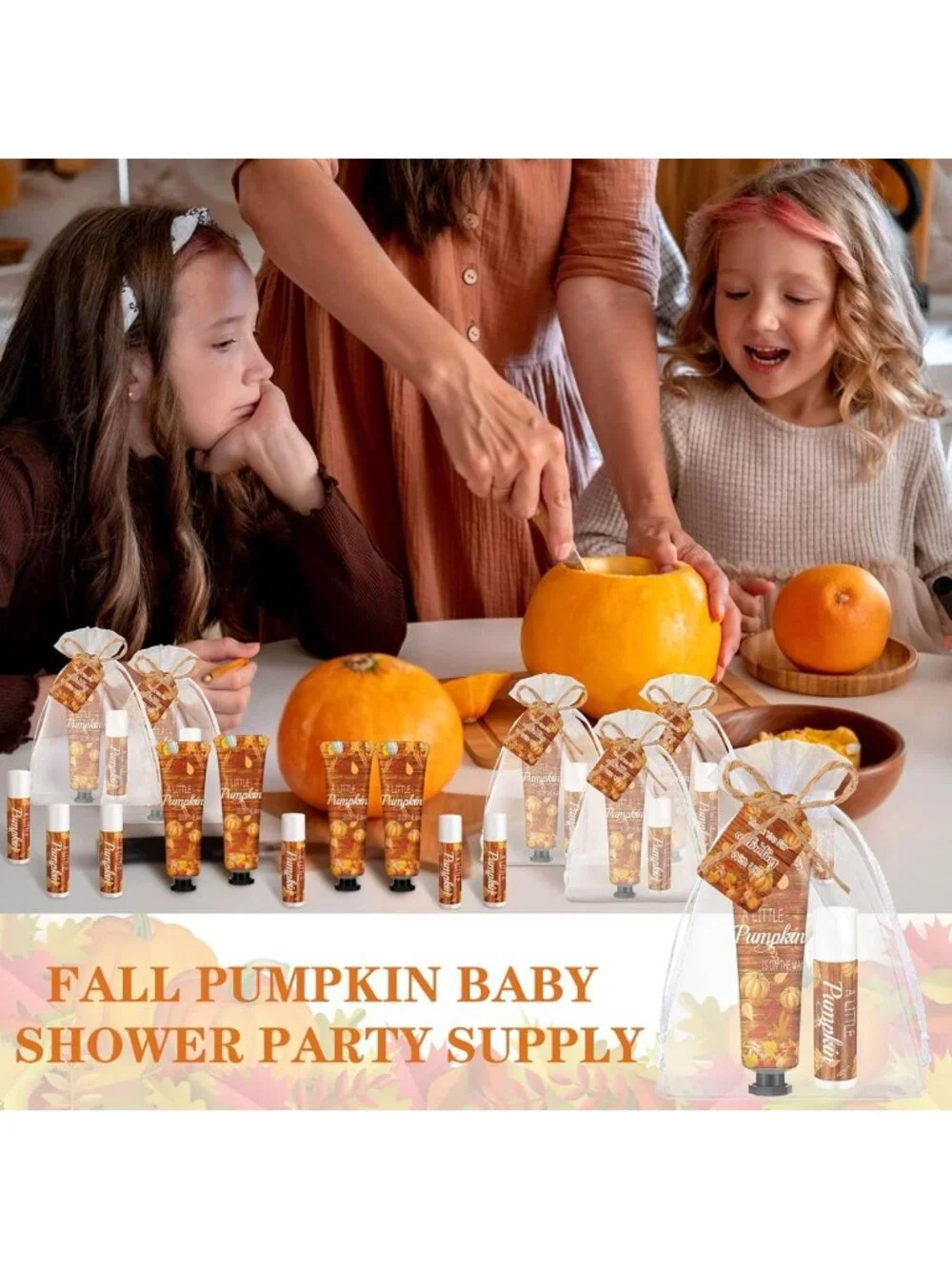 48-Piece Fall Pumpkin Baby Shower Favors | Bulk Thank You Gifts for Guests